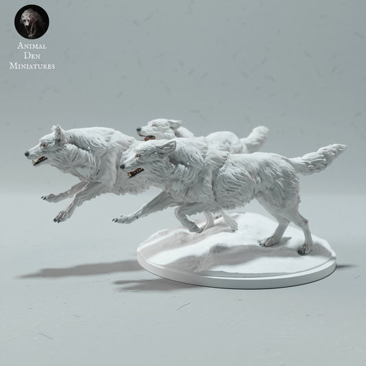 Artist resin model horse companion animal playing wolves Wolf resin ready to paint trad size trio