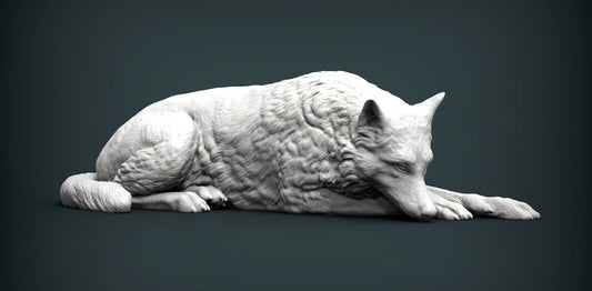 model horse companion animal Resting Wolf resin ready to paint trad size artist resin