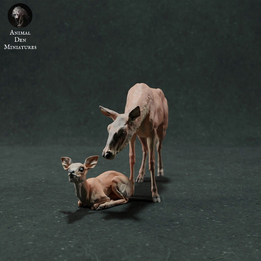 Artist resin model horse companion animal Red Deer Family resin ready to paint trad size 1/9 scale