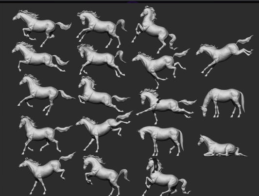 Scale 1/9 Traditional model horse artist resin figurine- choose your own pose - ready to paint