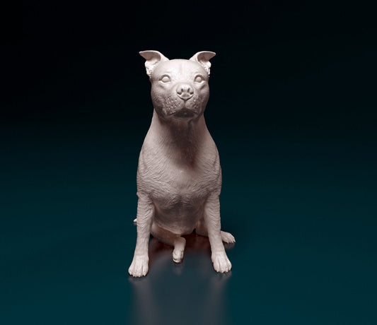 American staffordshire bull terrier artist resin - white resin ready to prep / paint ALL SCALES sculpture / figurine
