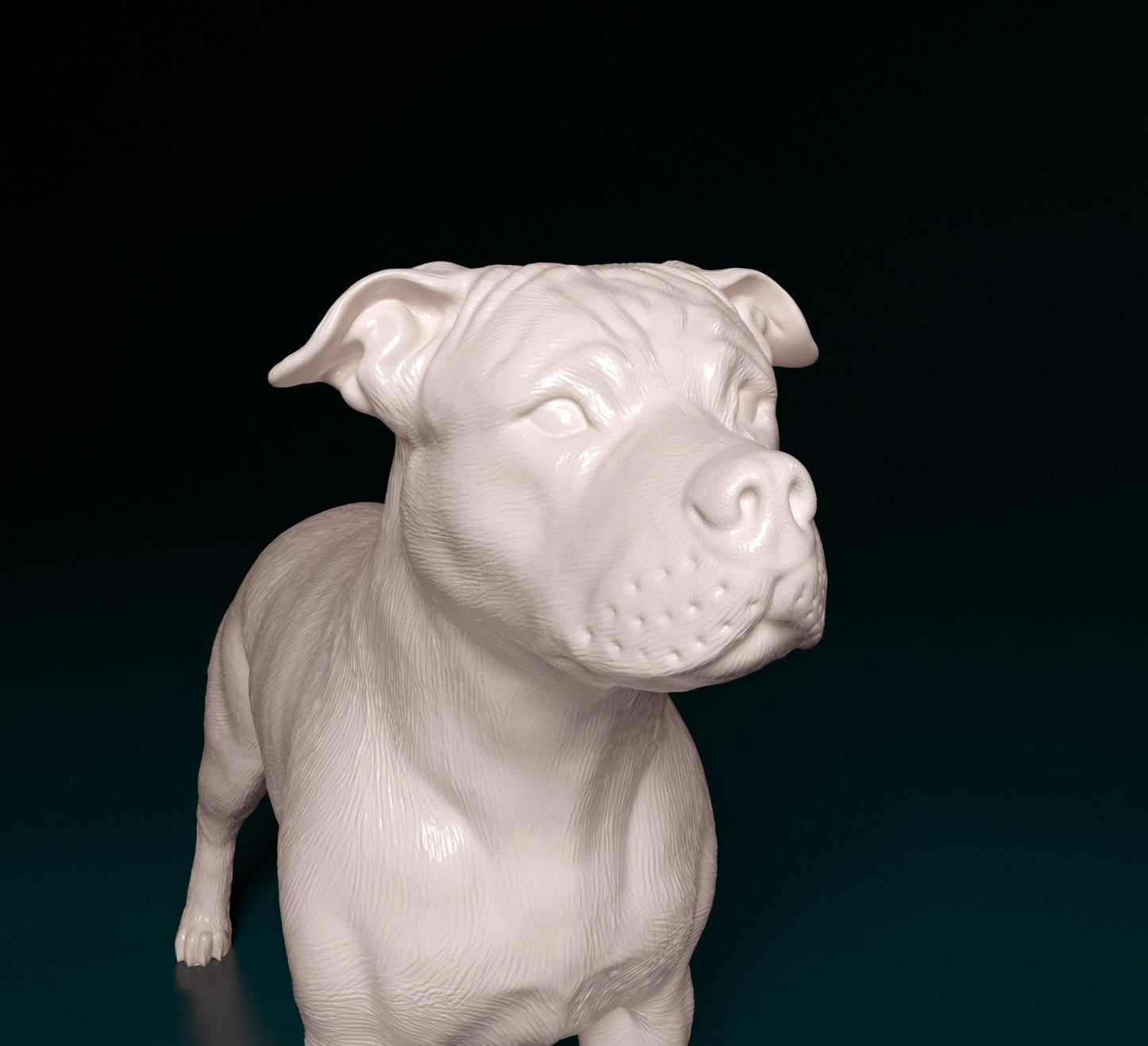 American staffordshire bull terrier 2 artist resin - white resin ready to prep / paint ALL SCALES