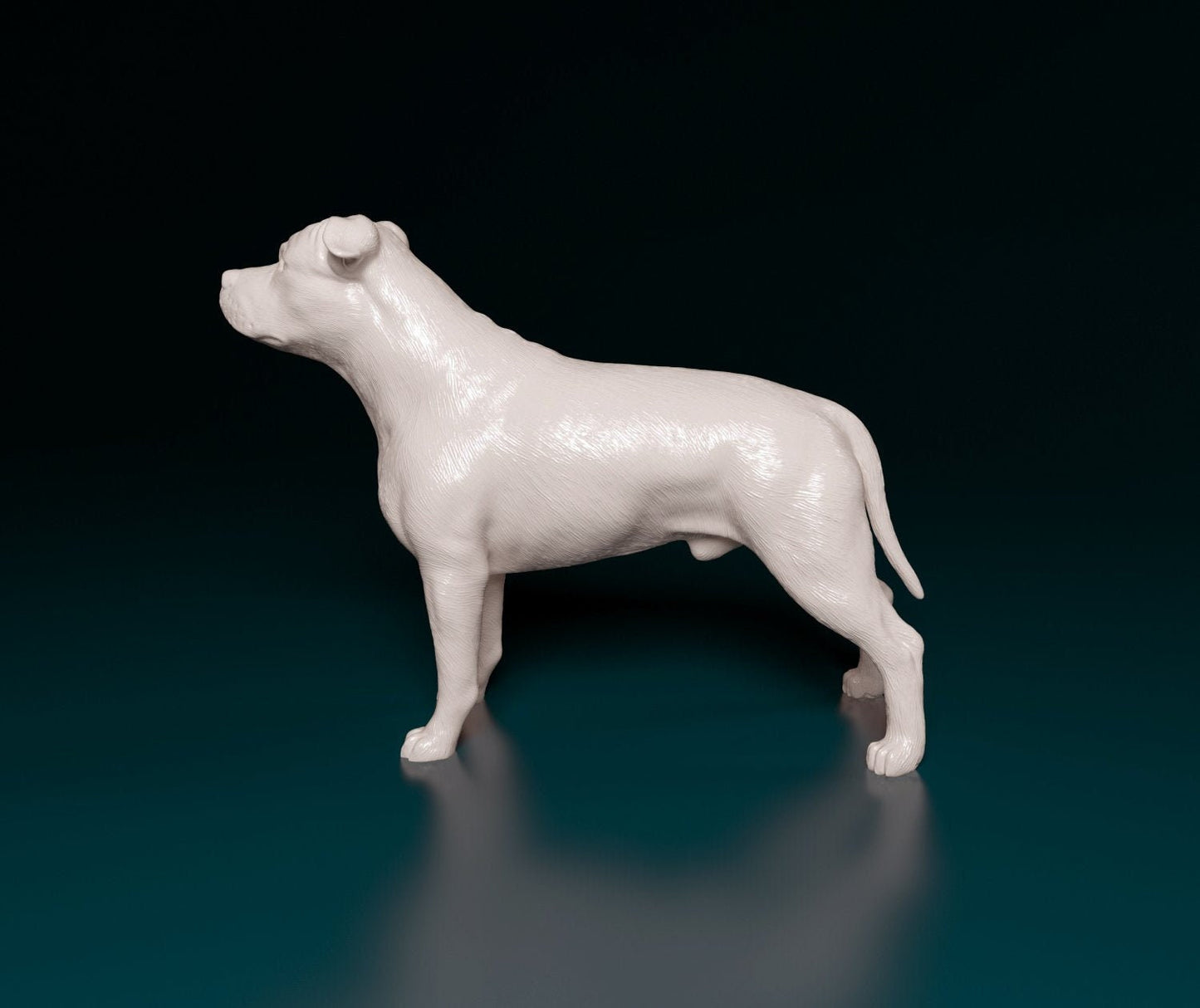 American staffordshire bull terrier 2 artist resin - white resin ready to prep / paint ALL SCALES