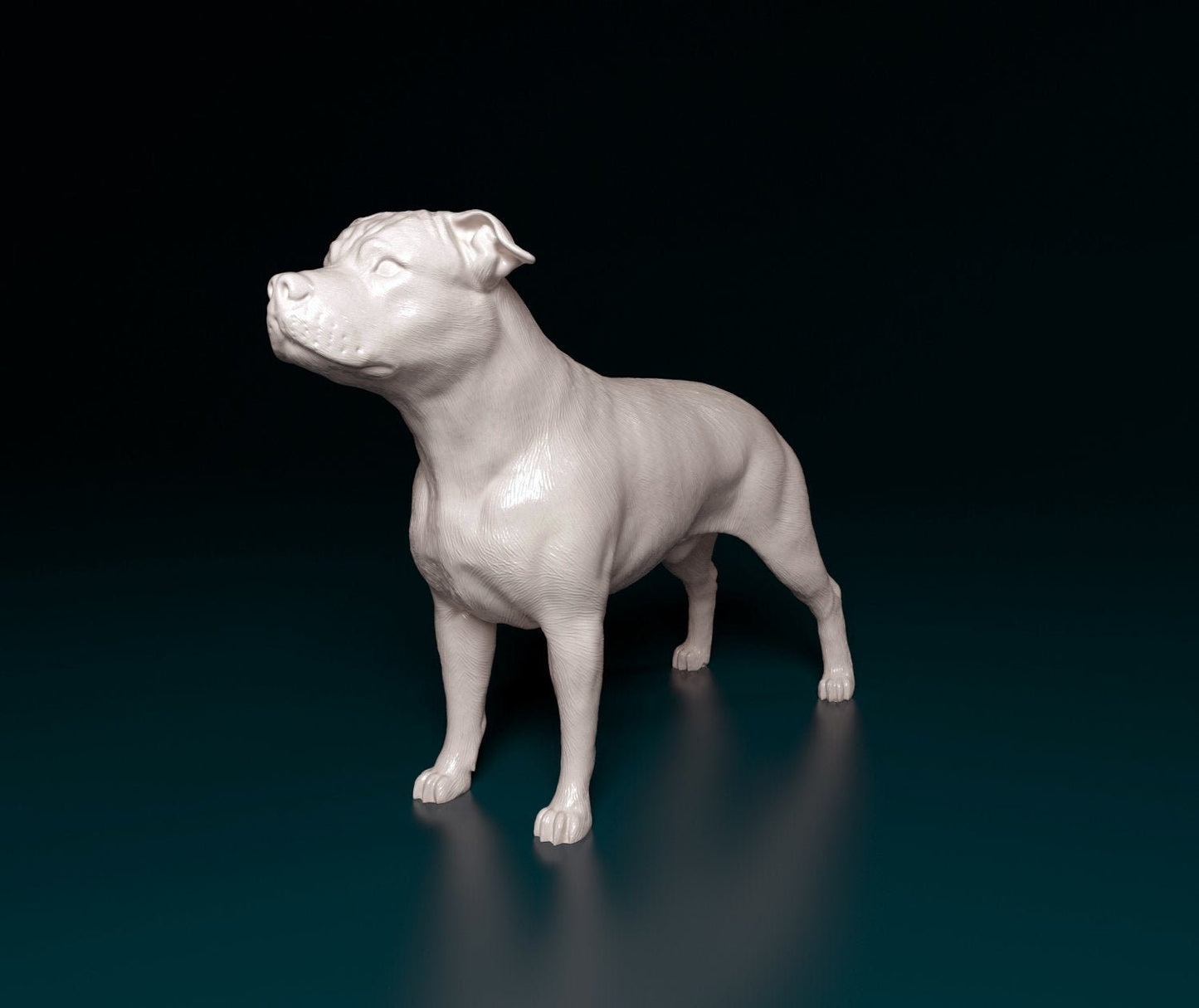 American staffordshire bull terrier 2 artist resin - white resin ready to prep / paint ALL SCALES