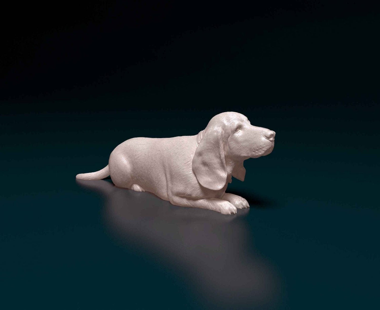 Basset hound artist resin - white resin ready to prep / paint ALL SCALES