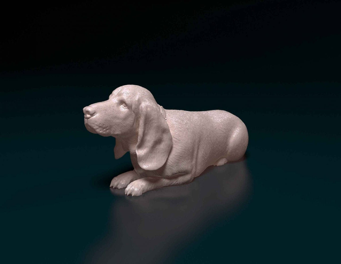 Basset hound artist resin - white resin ready to prep / paint ALL SCALES