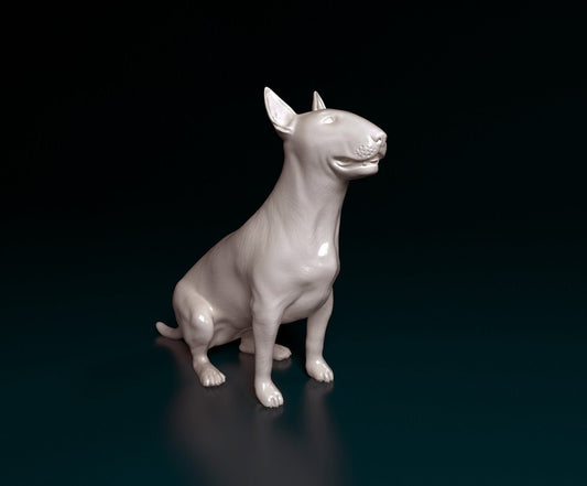 Bull terrier artist resin - white resin ready to prep / paint ALL SCALES