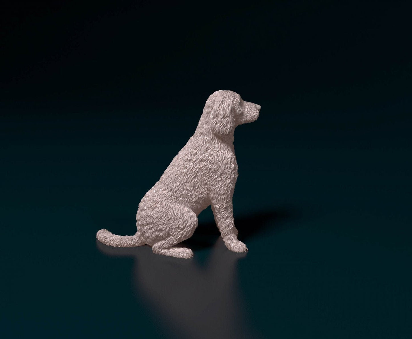 Labradoodle artist resin - white resin ready to prep / paint ALL SCALES sculpture / figurine