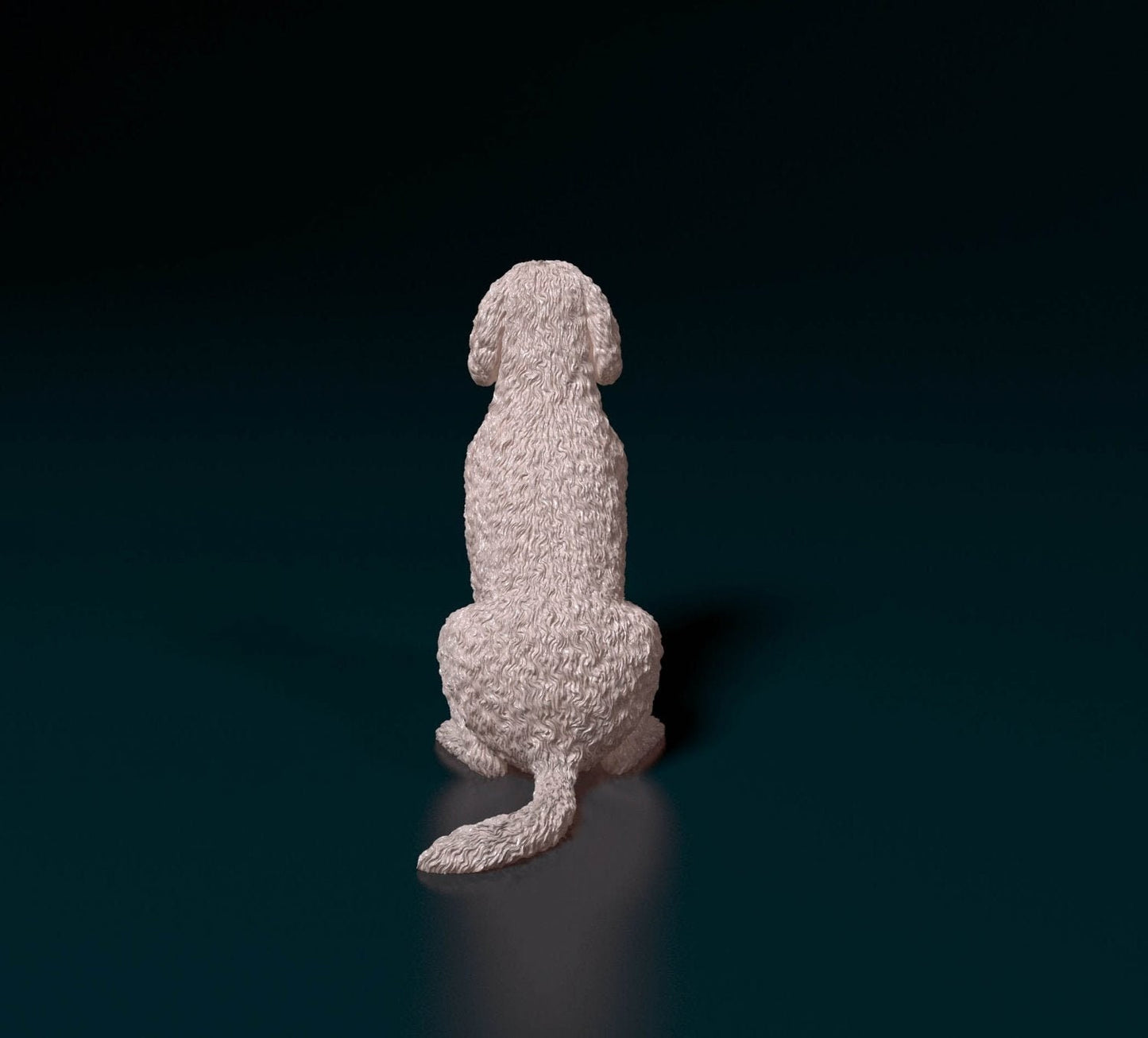 Labradoodle artist resin - white resin ready to prep / paint ALL SCALES sculpture / figurine