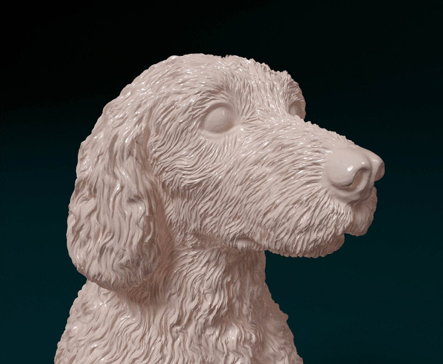 Labradoodle artist resin - white resin ready to prep / paint ALL SCALES sculpture / figurine