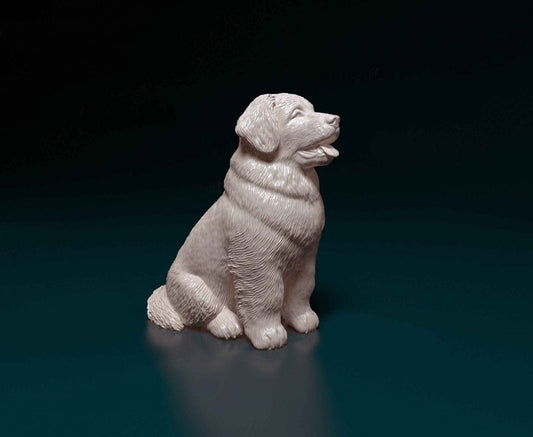 Leonberger puppy artist resin - white resin ready to prep / paint ALL SCALES