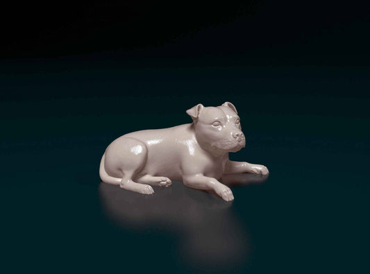 staffie dog artist resin - white resin ready to prep / paint ALL SCALES sculpture / figurine