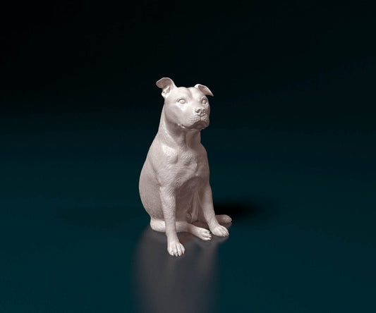Staffordshire bull terrier dog artist resin - white resin ready to prep / paint ALL SCALES