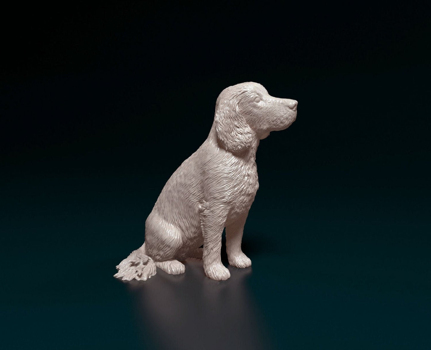 English cocker spaniel sitting artist resin - white resin ready to prep / paint ALL SCALES sculpture / figurine