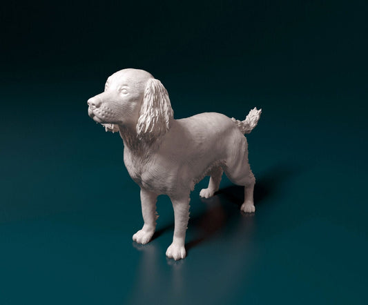 English springer spaniel artist resin - white resin ready to prep / paint ALL SCALES