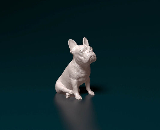 French bulldog artist resin - white resin ready to prep / paint ALL SCALES sculpture / figurine