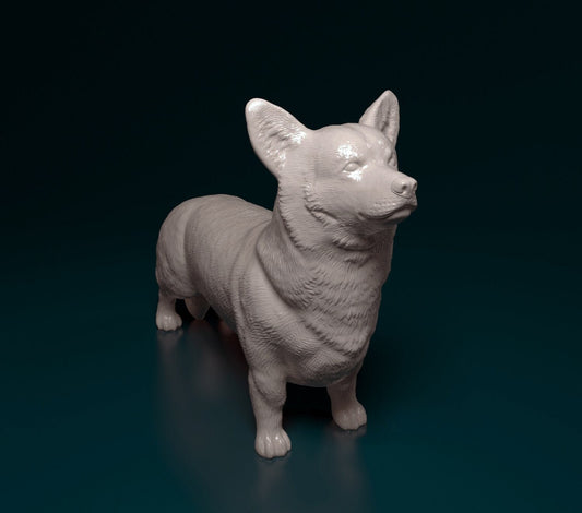 Welsh corgi pembroke artist resin - white resin ready to prep / paint ALL SCALES