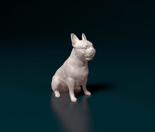 French bulldog artist resin - white resin ready to prep / paint ALL SCALES