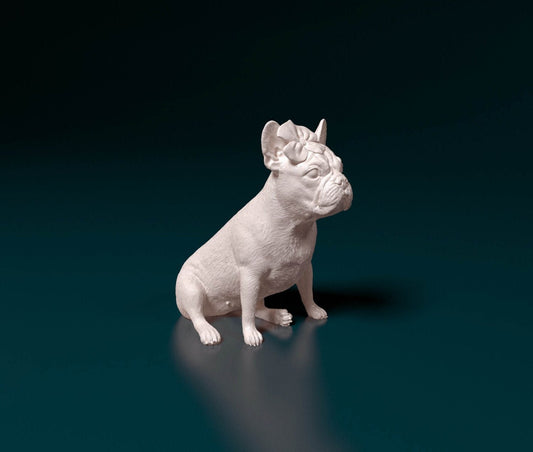 French bulldog artist resin - white resin ready to prep / paint ALL SCALES