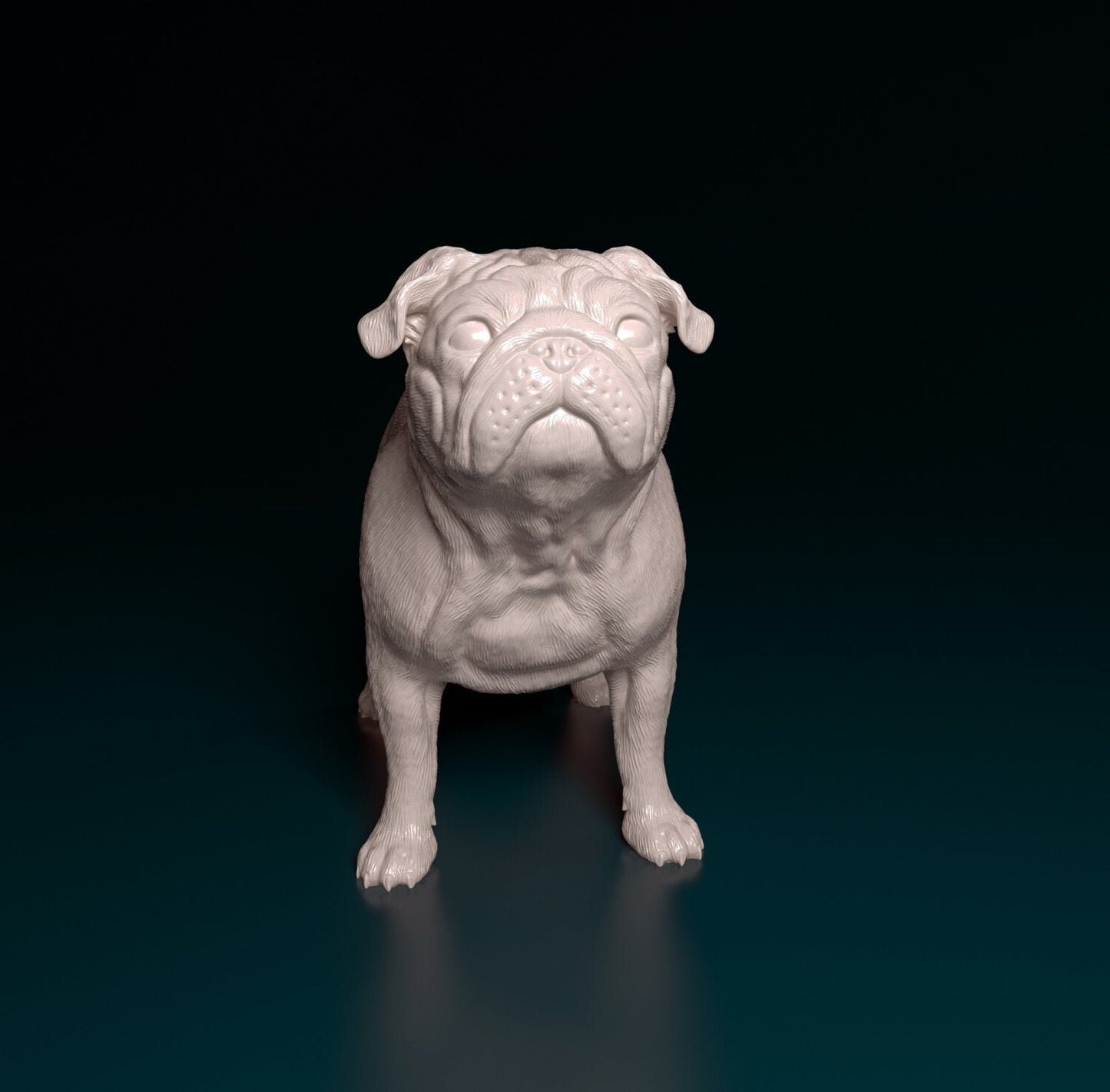 Pug artist resin - white resin ready to prep / paint ALL SCALES sculpture / figurine