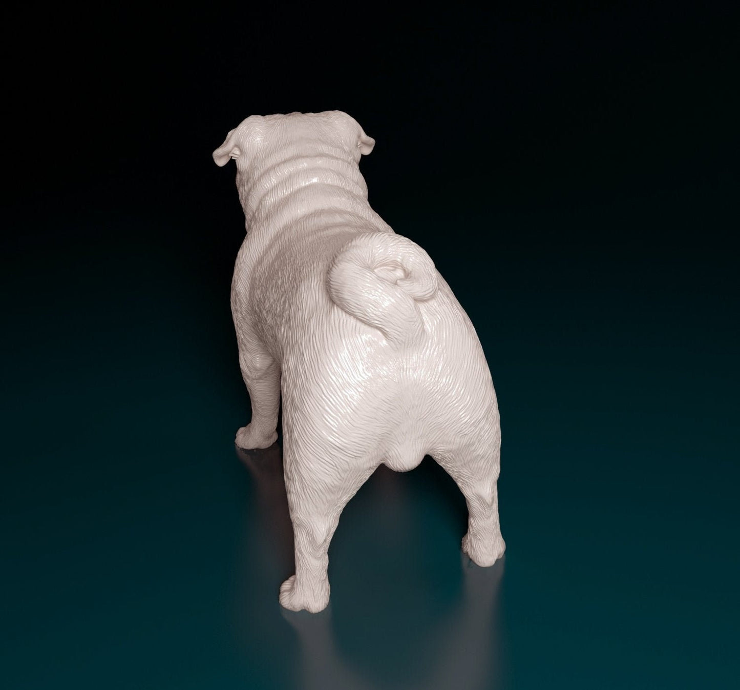Pug artist resin - white resin ready to prep / paint ALL SCALES sculpture / figurine