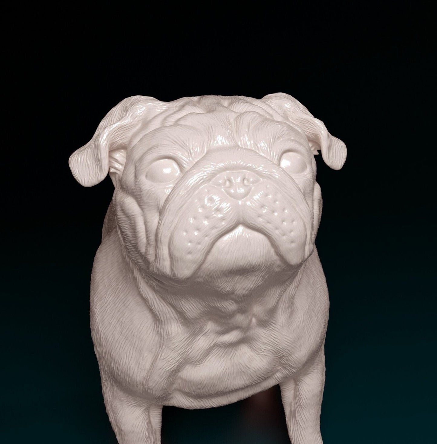 Pug artist resin - white resin ready to prep / paint ALL SCALES sculpture / figurine