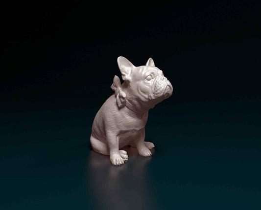 French bulldog artist resin - white resin ready to prep / paint ALL SCALES sculpture / figurine