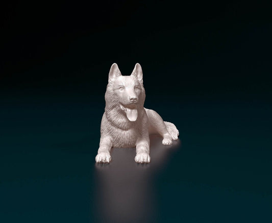 German shepherd artist resin - white resin ready to prep / paint ALL SCALES