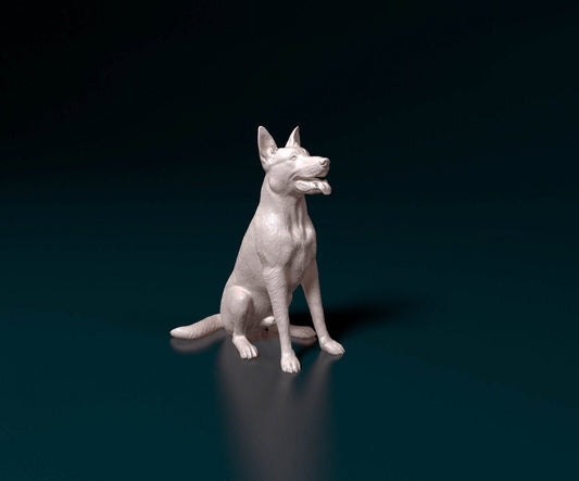 German shepherd artist resin - white resin ready to prep / paint ALL SCALES sculpture / figurine