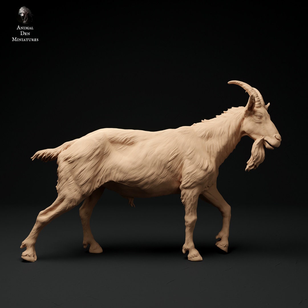 Alpine goat artist resin - white resin ALL scales aninal figurine companion animal