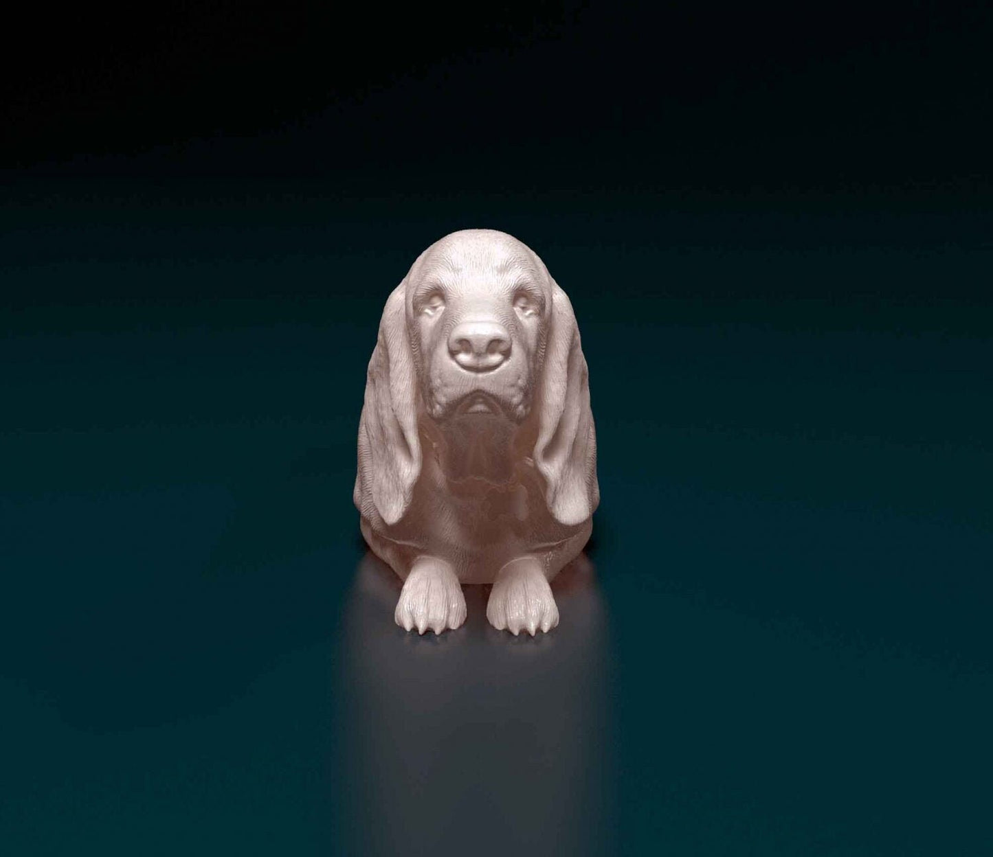 Basset hound artist resin - white resin ready to prep / paint ALL SCALES