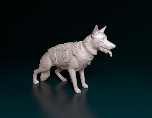 Police dog artist resin - white resin ready to prep / paint ALL SCALES