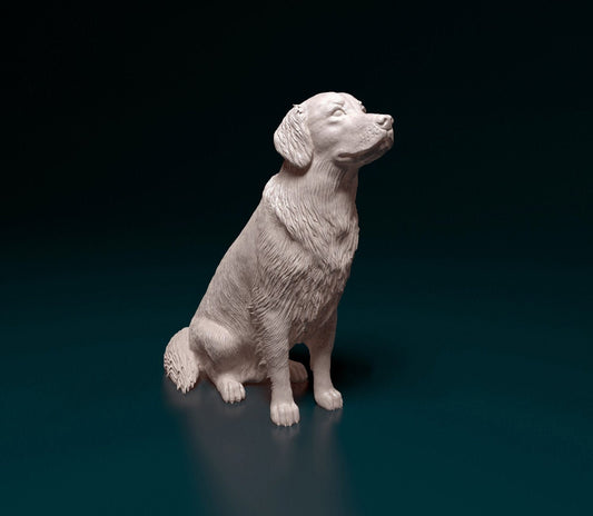 Golden Retriever artist resin - white resin ready to prep / paint ALL SCALES