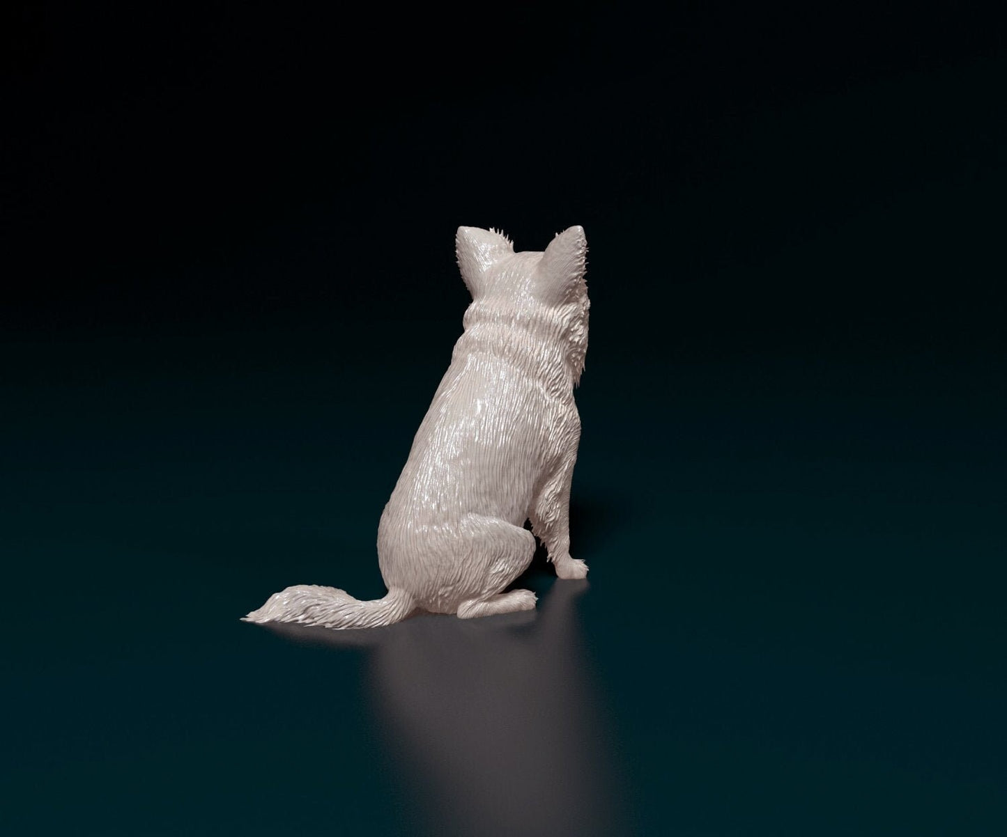 Chihuahua longhaired 4 artist resin - white resin ready to prep / paint ALL SCALES
