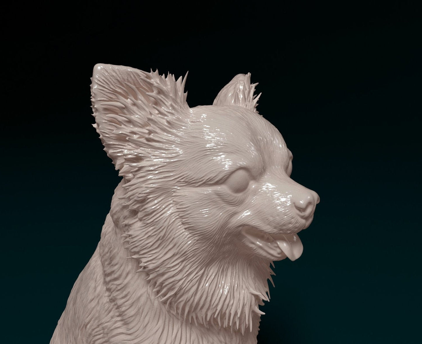 Chihuahua longhaired 4 artist resin - white resin ready to prep / paint ALL SCALES