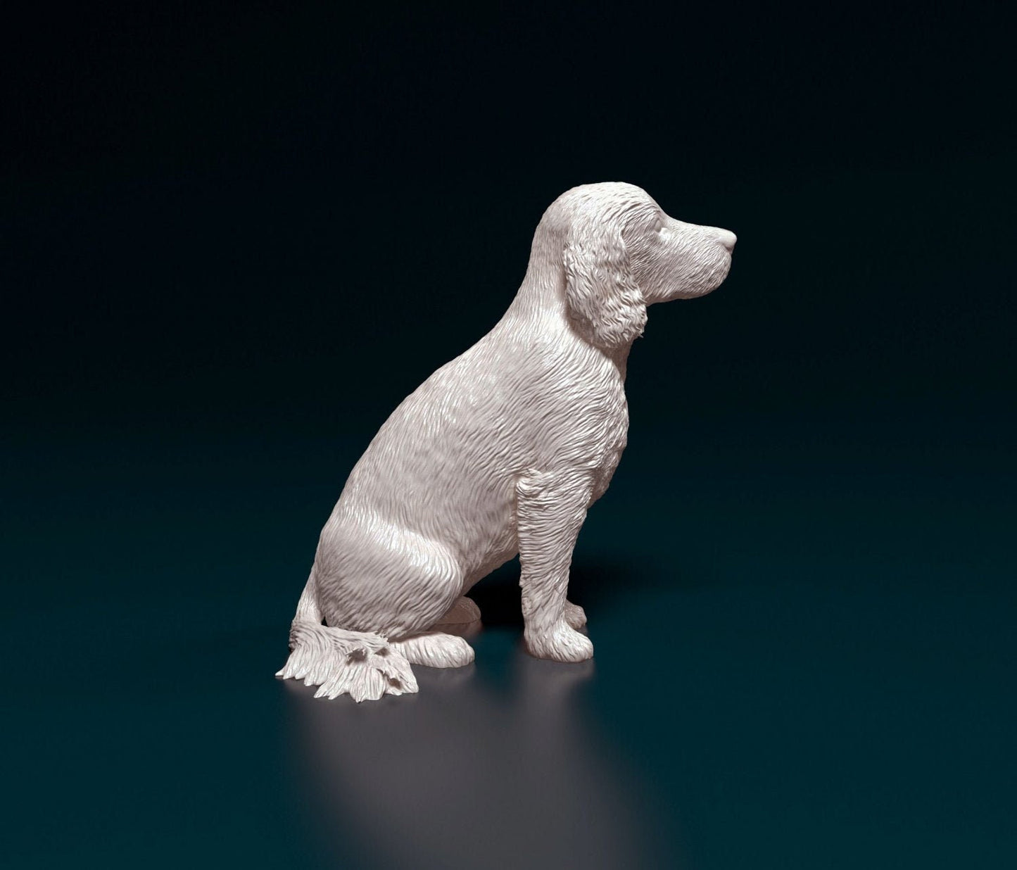 English cocker spaniel sitting artist resin - white resin ready to prep / paint ALL SCALES sculpture / figurine