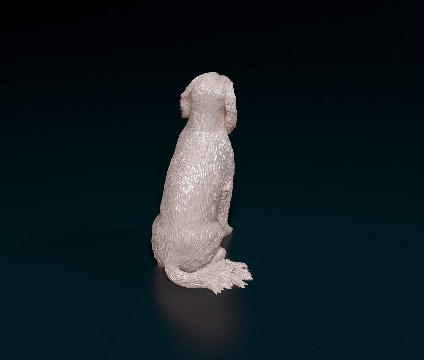 English cocker spaniel sitting artist resin - white resin ready to prep / paint ALL SCALES sculpture / figurine
