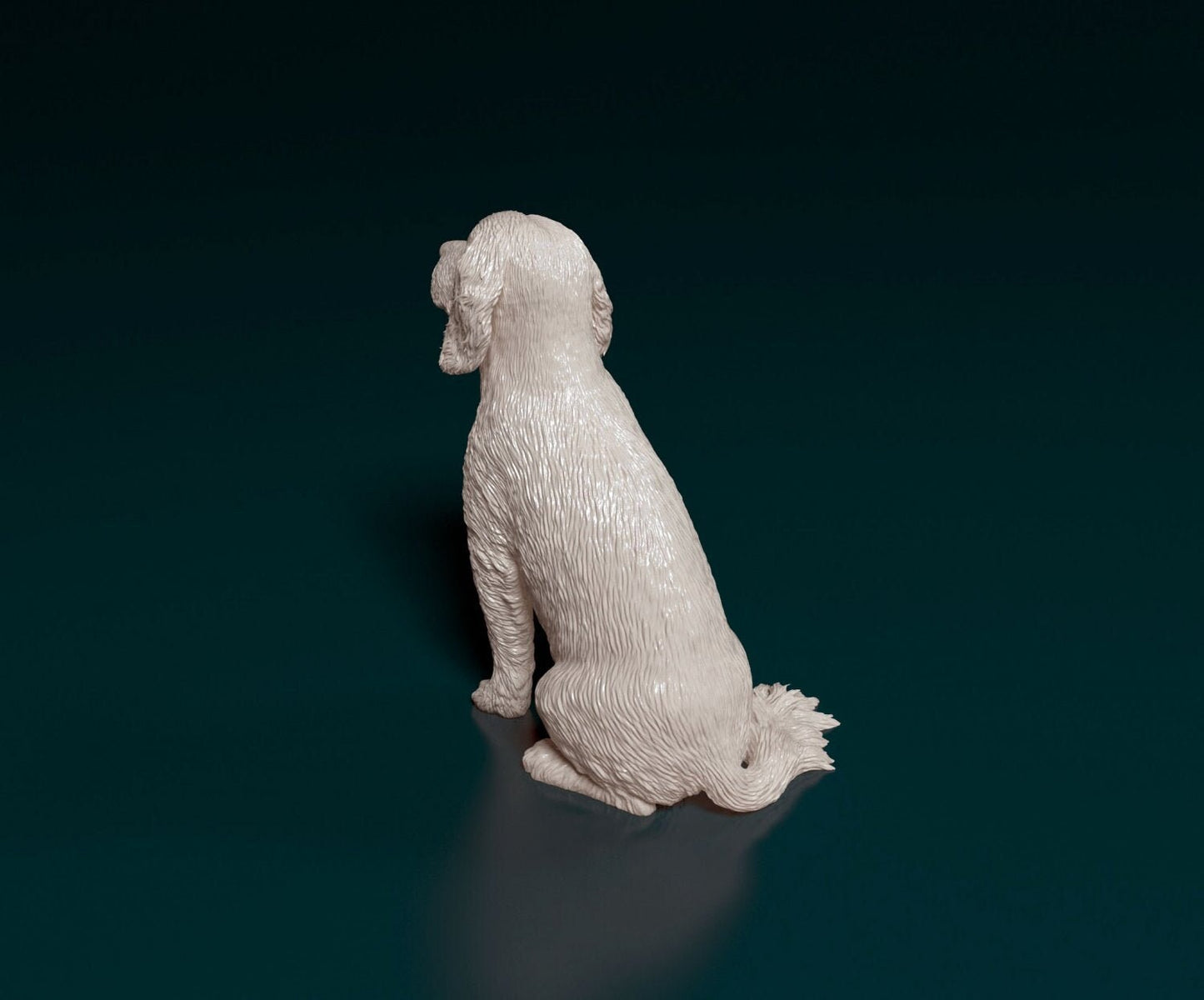 English cocker spaniel sitting artist resin - white resin ready to prep / paint ALL SCALES sculpture / figurine