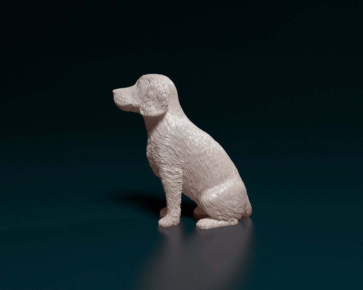 English cocker spaniel sitting artist resin - white resin ready to prep / paint ALL SCALES sculpture / figurine