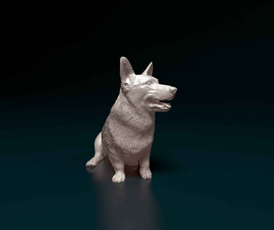 Welsh corgi pembroke artist resin - white resin ready to prep / paint ALL SCALES