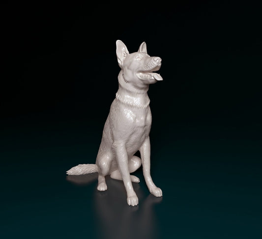 German shepherd artist resin - white resin ready to prep / paint ALL SCALES