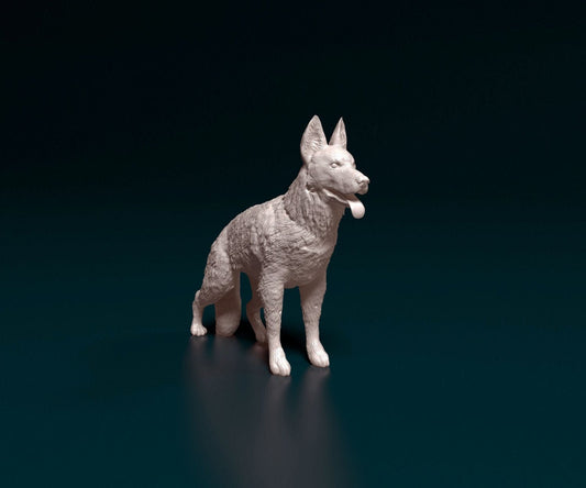German shepherd artist resin - white resin ready to prep / paint ALL SCALES