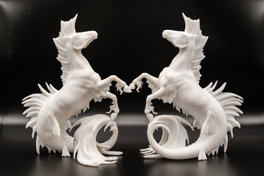 Model horse artist resin Hippocampus seahorse / Pony - White resin