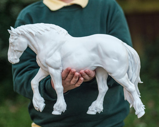 Suffolk Punch walking mare artist resin model horse figurine - white resin - ready to prep / paint - many options