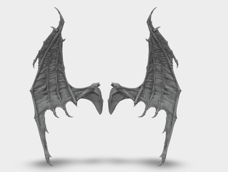 Model horse artist resin batty type 1 wings - White resin - All scales - ready to paint
