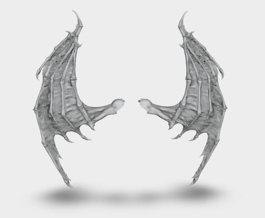 Model horse artist resin batty type 1 wings - White resin - All scales - ready to paint
