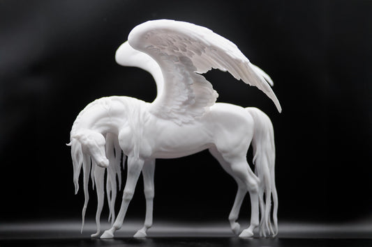 Pegasus model Horse artist resin - White resin figurine - Unpainted - 10" tall