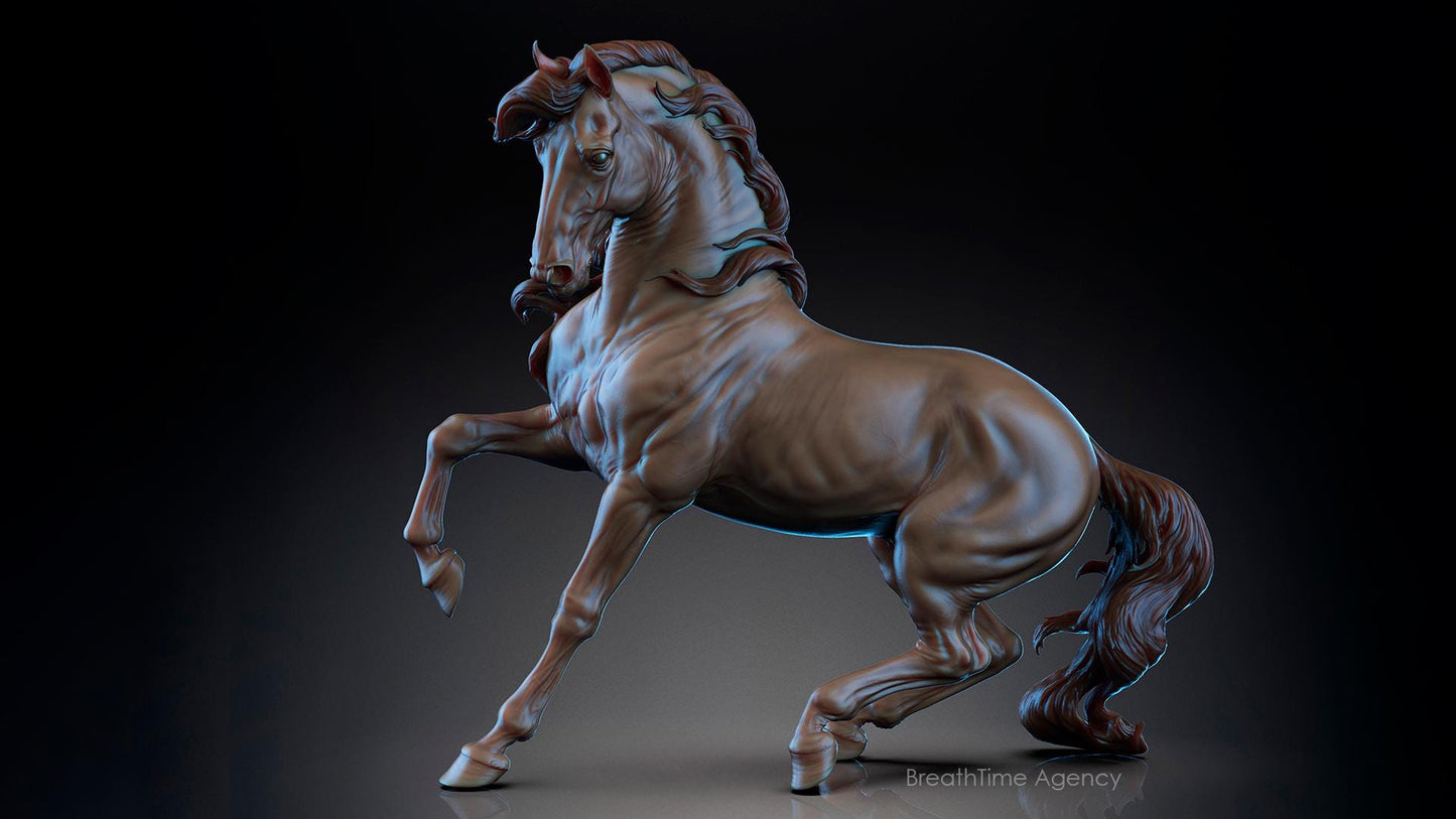 Andalusian stallion HFH exclusive Spanish horse model Horse artist resin - White resin figurine - Unpainted