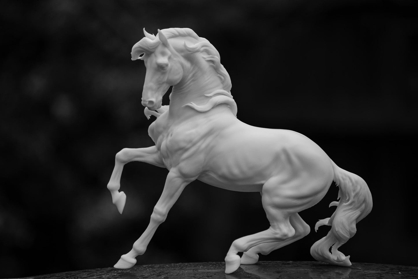 Andalusian stallion HFH exclusive Spanish horse model Horse artist resin - White resin figurine - Unpainted