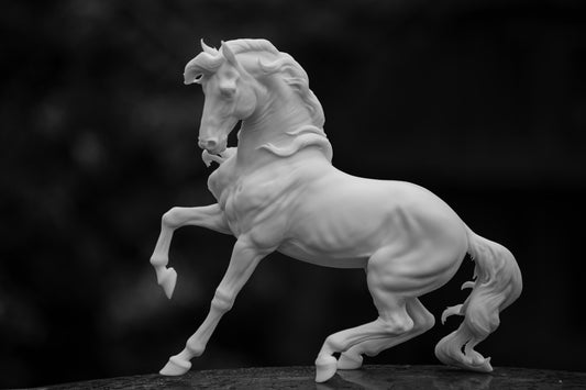 Andalusian stallion HFH exclusive Spanish horse model Horse artist resin - White resin figurine - Unpainted